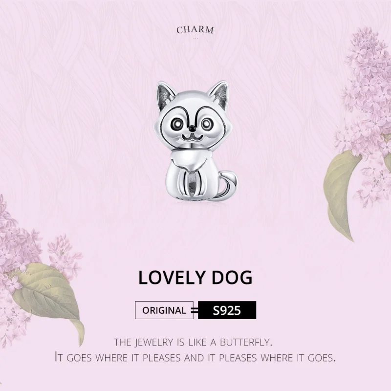 (Bild für) Charm-Anhänger „Lovely Dog“ aus Silber im Pandora-Stil - SCC1829 - Ansicht 6