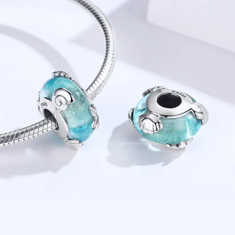 (Bild für) Charm-Anhänger „Meereswelt“ aus Muranoglas im Pandora-Stil in Silber - SCC1257 - Ansicht 5