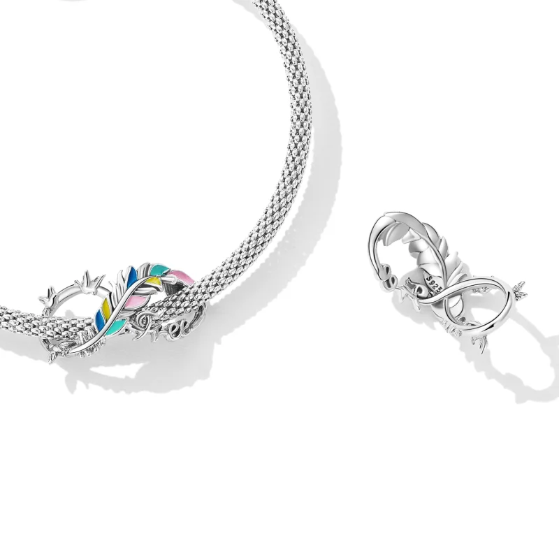 (Bild für) Charm-Anhänger mit Feder-Unendlichkeitssymbol im Pandora-Stil - SCC2322 - Ansicht 4