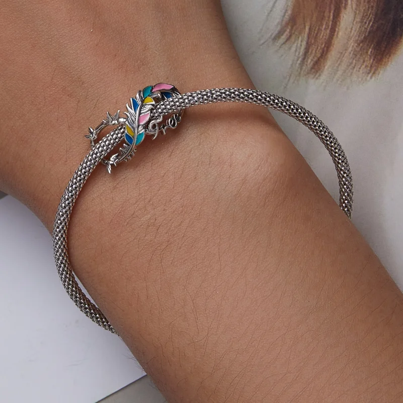 (Bild für) Charm-Anhänger mit Feder-Unendlichkeitssymbol im Pandora-Stil - SCC2322 - Ansicht 6