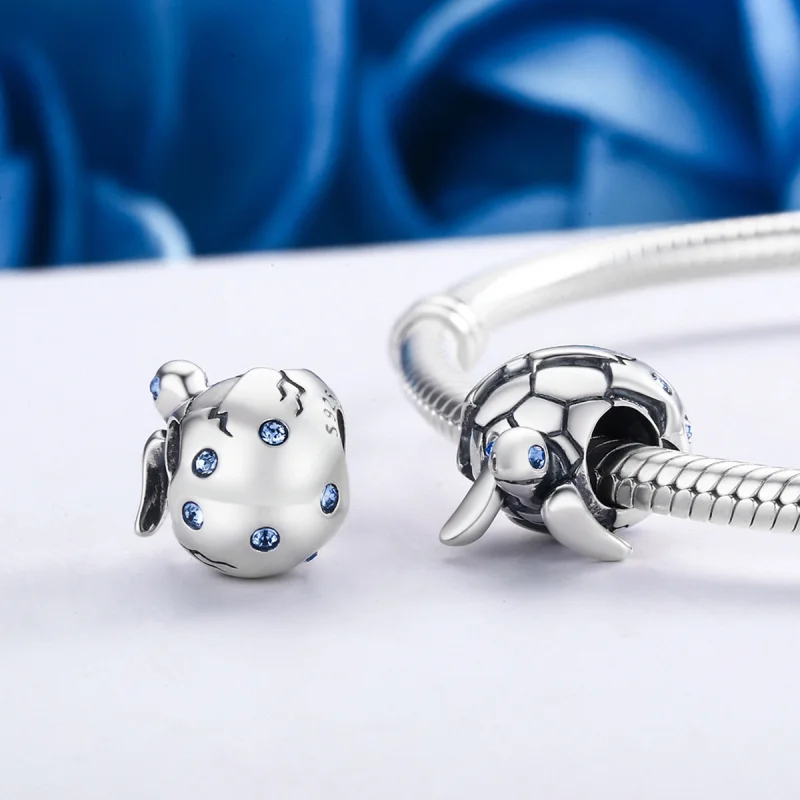 (Bild für) Charm-Anhänger „Neugeborene Schildkröte“ im Pandora-Stil aus Silber - SCC192 - Ansicht 5