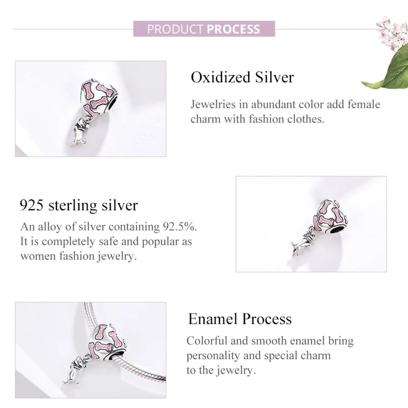 (Bild für) Charm-Anhänger „Niedlicher Welpe“ im Pandora-Stil aus Silber - SCC1199 - Ansicht 4