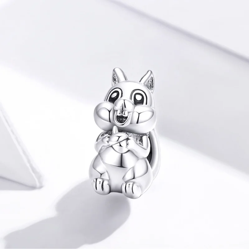 (Bild für) Charm-Anhänger „Niedliches Eichhörnchen“ im Pandora-Stil aus Silber - BSC338 - Ansicht 2