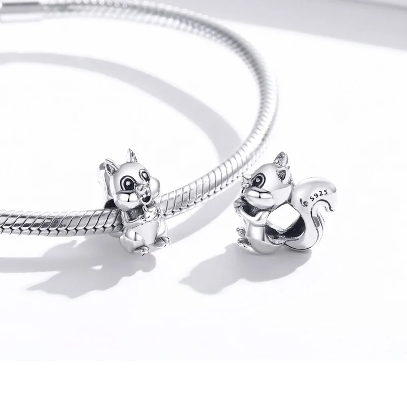 (Bild für) Charm-Anhänger „Niedliches Eichhörnchen“ im Pandora-Stil aus Silber - BSC338 - Ansicht 4