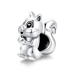 (Bild für) Charm-Anhänger „Niedliches Eichhörnchen“ im Pandora-Stil aus Silber - BSC338