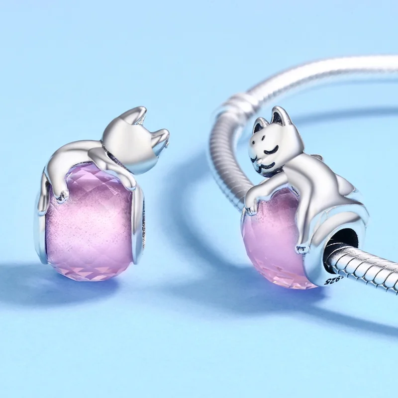 (Bild für) Charm-Anhänger „Schlafende Katze“ im Pandora-Stil aus Silber - SCC447 - Ansicht 5