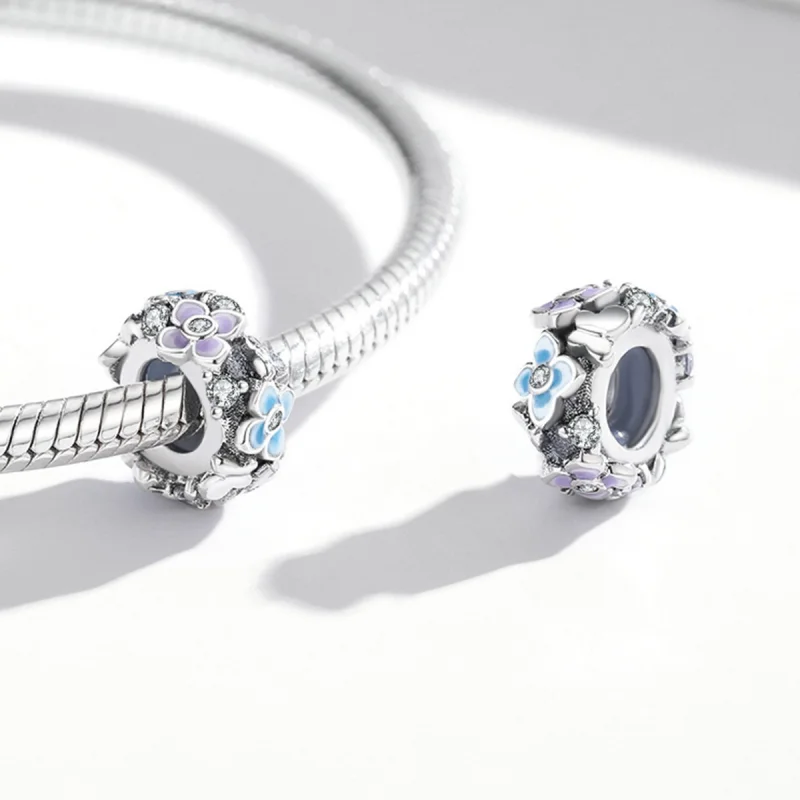 (Bild für) Charm-Anhänger „Schmetterling, Liebesblume“ im Pandora-Stil - SCC2063 - Ansicht 4
