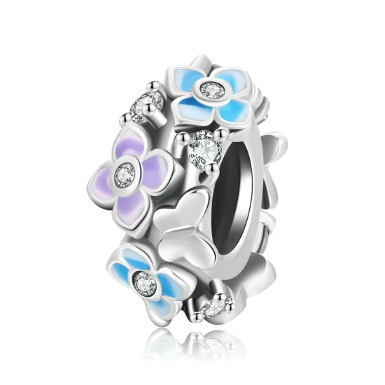 (Bild für) Charm-Anhänger „Schmetterling, Liebesblume“ im Pandora-Stil - SCC2063