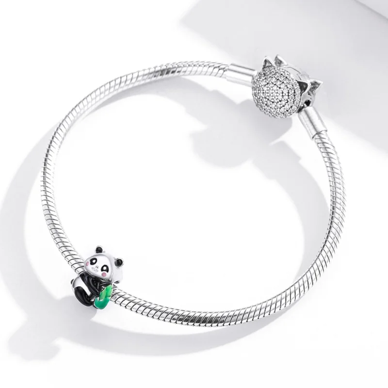 (Bild für) Charm-Anhänger „Schönes Pandajunges“ im Pandora-Stil aus Silber - SCC1832 - Ansicht 3