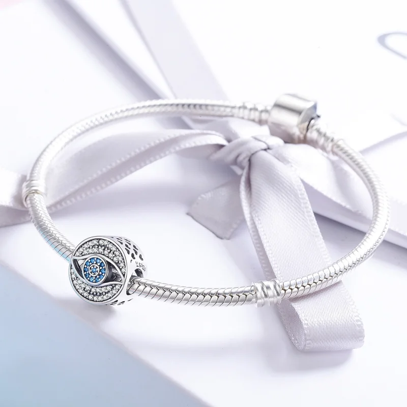 (Bild für) Charm-Anhänger „Schutzauge“ aus Silber im Pandora-Stil - SCC565 - Ansicht 4