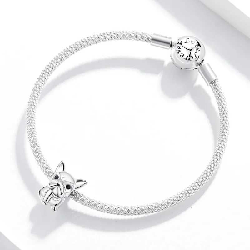 (Bild für) Charm-Anhänger „Süße Frenchie-Bulldogge“ im Pandora-Stil aus Silber - SCC1599 - Ansicht 3