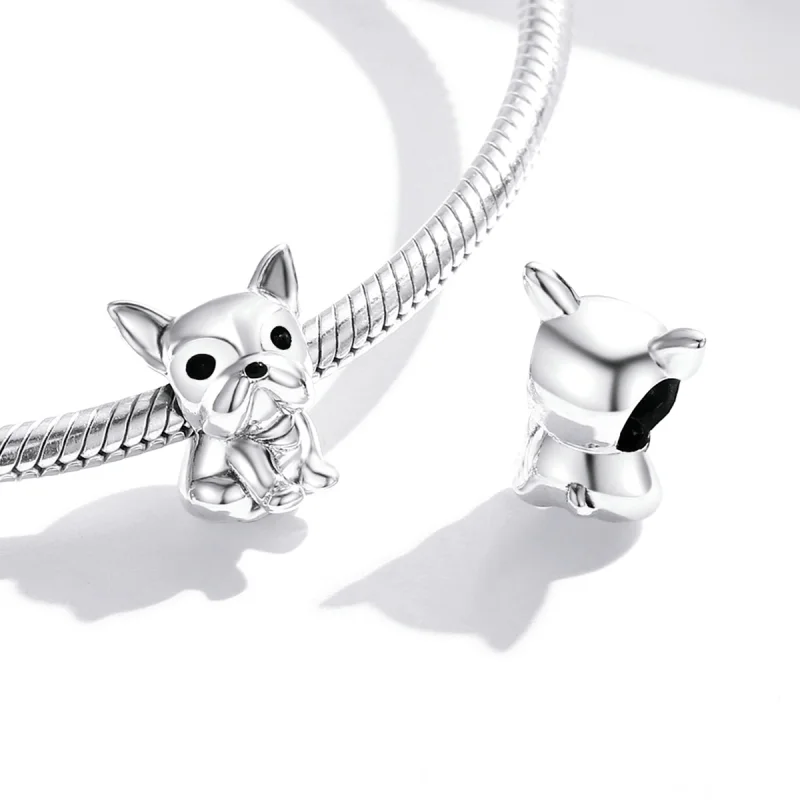 (Bild für) Charm-Anhänger „Süße Frenchie-Bulldogge“ im Pandora-Stil aus Silber - SCC1599 - Ansicht 4