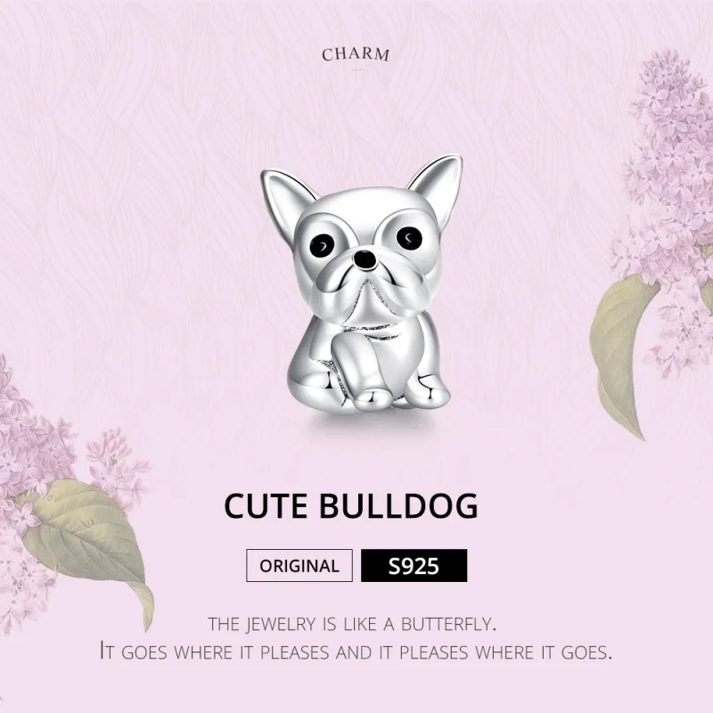 (Bild für) Charm-Anhänger „Süße Frenchie-Bulldogge“ im Pandora-Stil aus Silber - SCC1599 - Ansicht 6