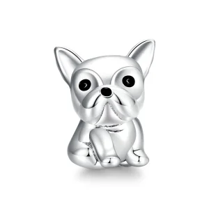 (Bild für) Charm-Anhänger „Süße Frenchie-Bulldogge“ im Pandora-Stil aus Silber - SCC1599