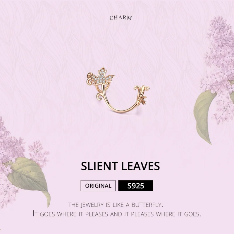 (Bild für) Charm-Anhänger „Slimient Leaves“ im Pandora-Stil aus Roségold - SCC1254 - Ansicht 2