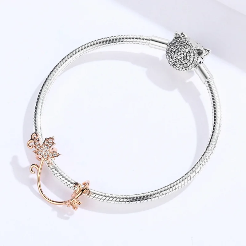 (Bild für) Charm-Anhänger „Slimient Leaves“ im Pandora-Stil aus Roségold - SCC1254 - Ansicht 6