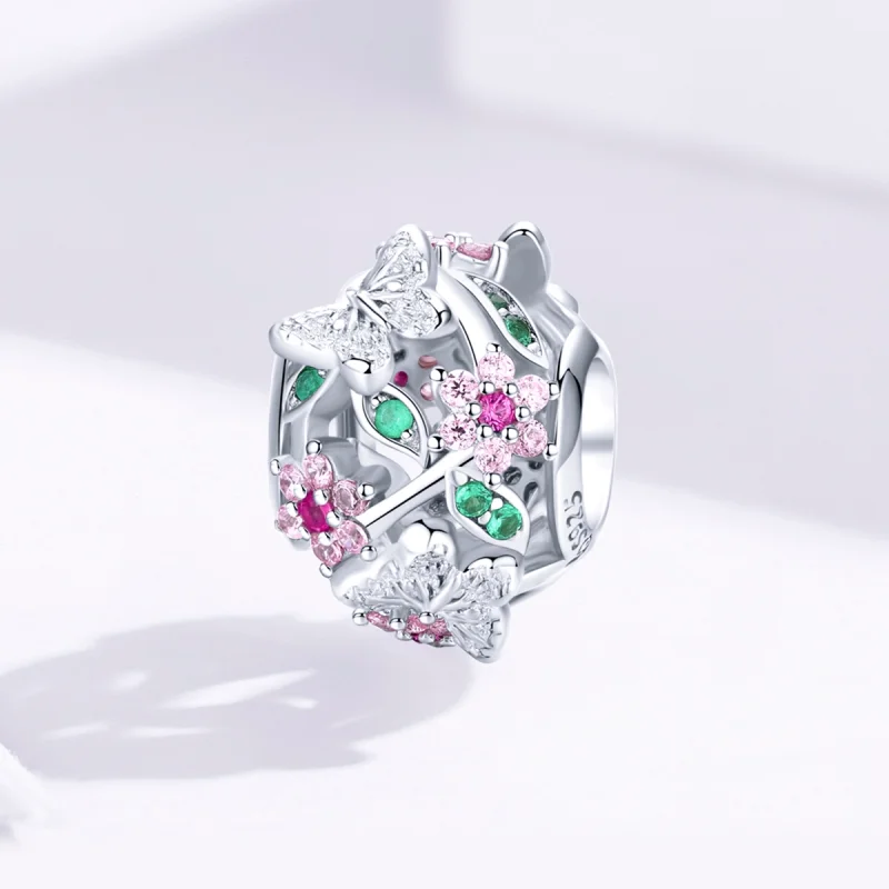(Bild für) Charm-Anhänger „Tanzender Schmetterling“ im Pandora-Stil aus Silber - BSC116 - Ansicht 2
