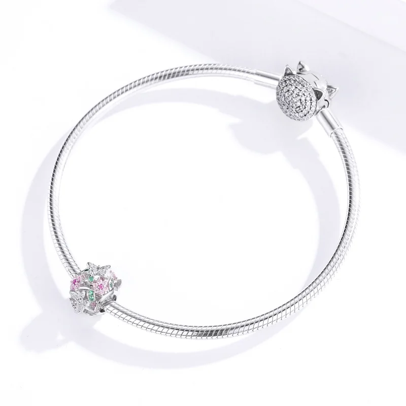 (Bild für) Charm-Anhänger „Tanzender Schmetterling“ im Pandora-Stil aus Silber - BSC116 - Ansicht 3