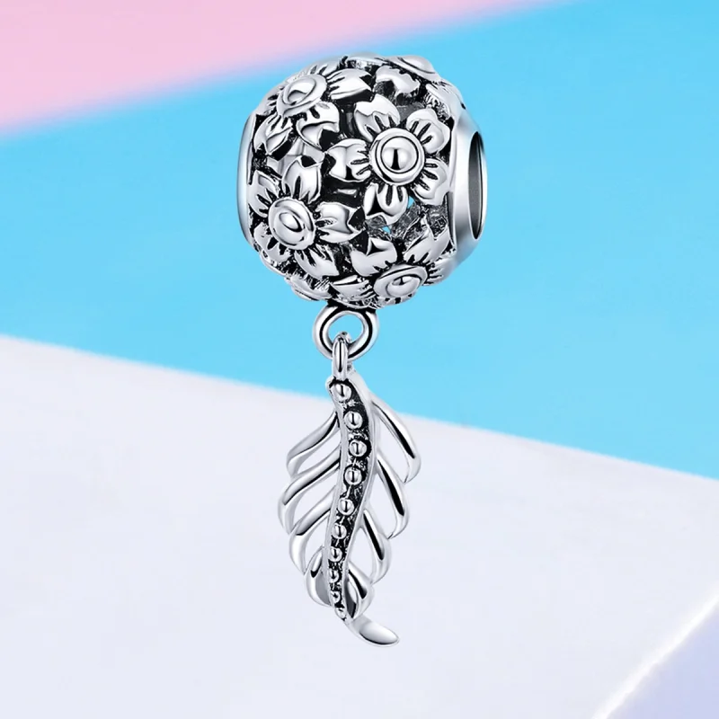 (Bild für) Charm „Blumen und Blätter“ im Pandora-Stil - SCC715 - Ansicht 4