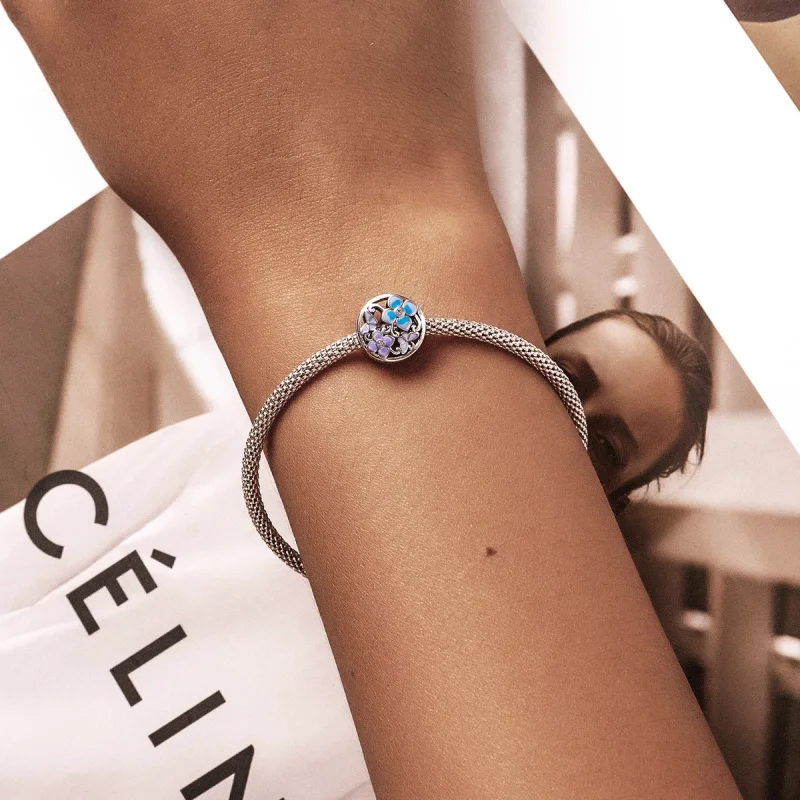 (Bild für) Charm „Blumen und Schmetterlinge“ im Pandora-Stil - SCC2061 - Ansicht 5