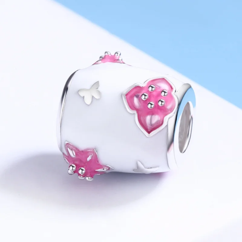 (Bild für) Charm „Blumen und Schmetterlinge“ im Pandora-Stil - SCC446 - Ansicht 3