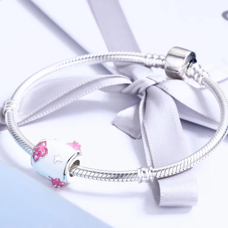 (Bild für) Charm „Blumen und Schmetterlinge“ im Pandora-Stil - SCC446 - Ansicht 4