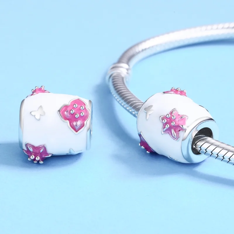 (Bild für) Charm „Blumen und Schmetterlinge“ im Pandora-Stil - SCC446 - Ansicht 5