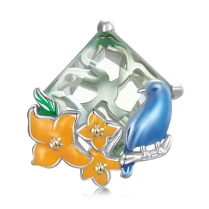 (Bild für) Charm „Blumen und Vögel“ im Pandora-Stil - BSC646