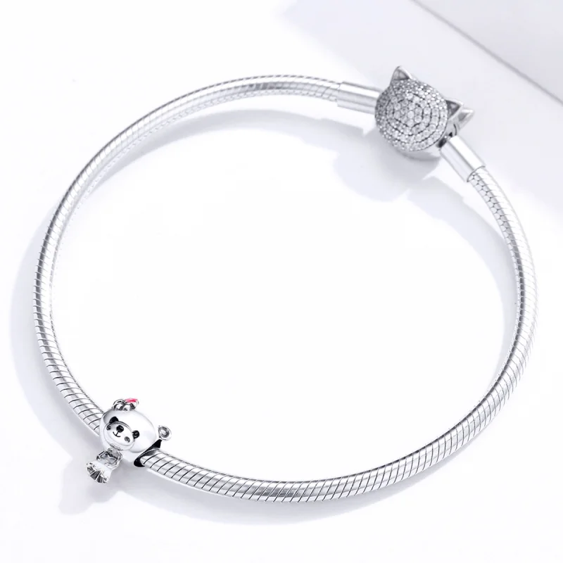 (Bild für) Charm „Brautbär“ im Pandora-Stil - SCC1474 - Ansicht 3