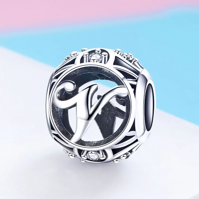 (Bild für) Charm „Buchstabe V“ im Pandora-Stil - SCC738-V - Ansicht 2