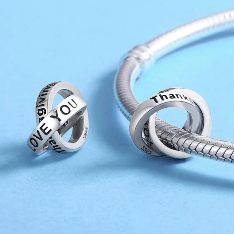 (Bild für) Charm „Dankbar für Dich“ im Pandora-Stil - SCC227 - Ansicht 5