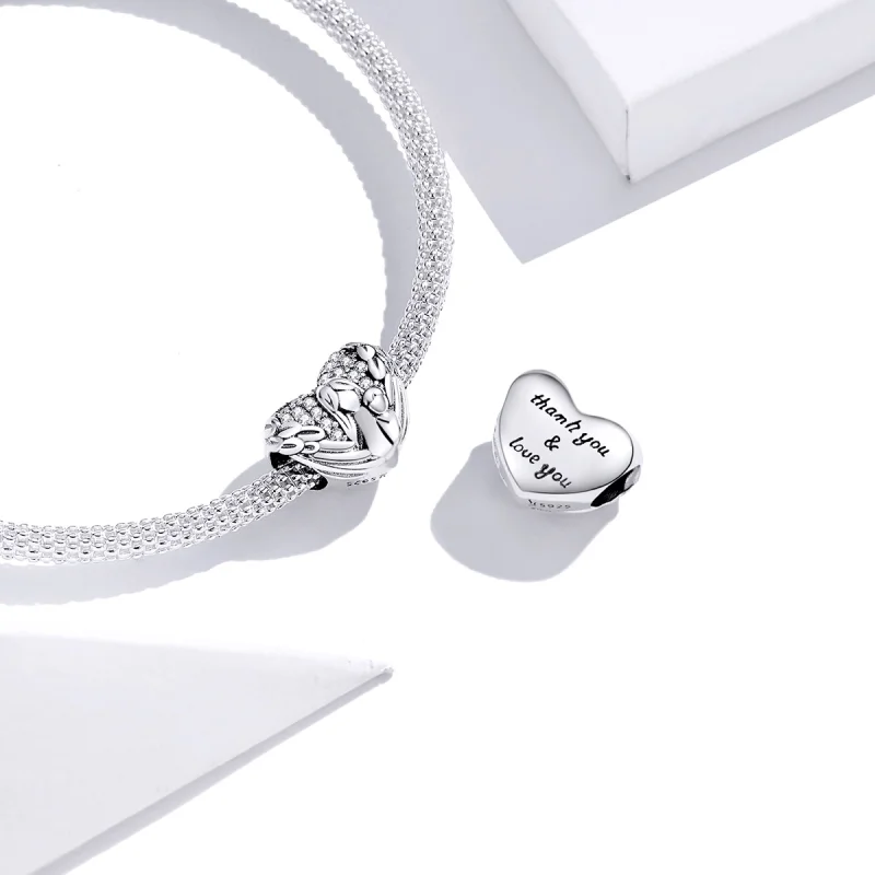 (Bild für) Charm „Danke und ich liebe dich“ im Pandora-Stil aus Silber - SCC1462 - Ansicht 3
