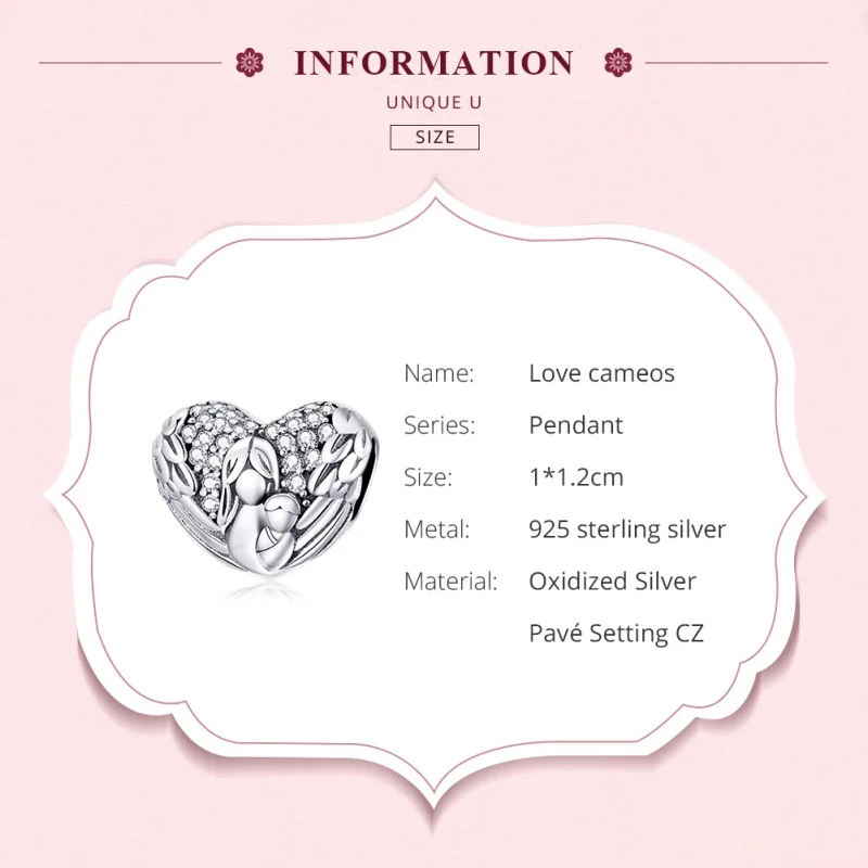 (Bild für) Charm „Danke und ich liebe dich“ im Pandora-Stil aus Silber - SCC1462 - Ansicht 6
