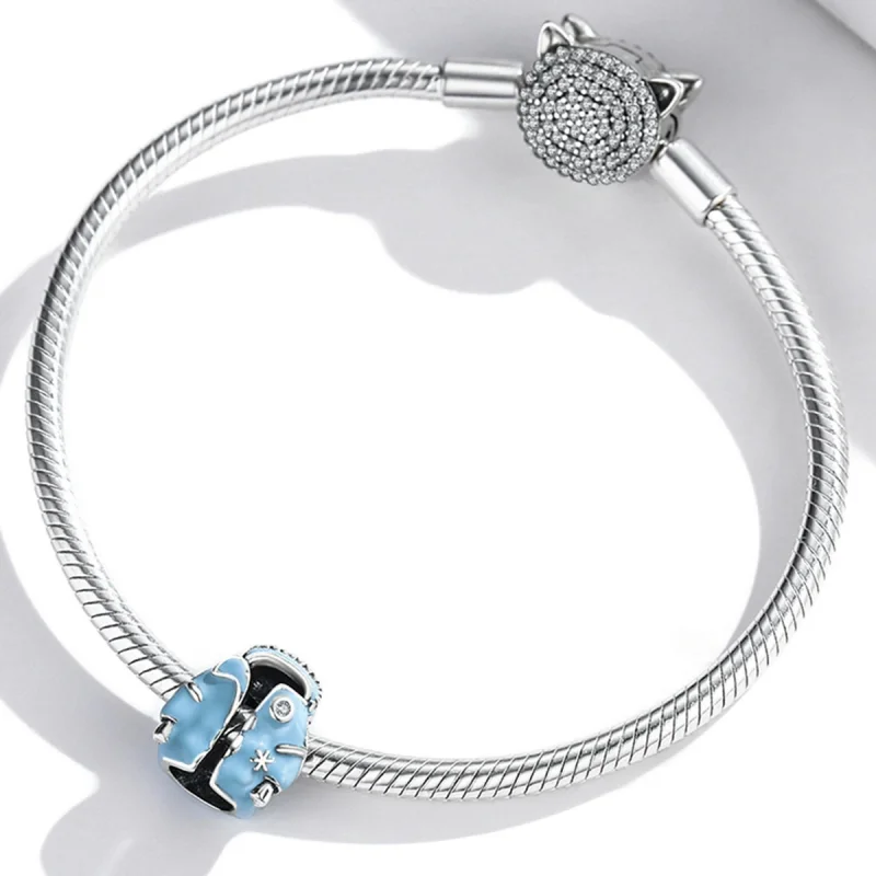 (Bild für) Charm für himmelblaue Daunenjacke im Pandora-Stil - SCC1999 - Ansicht 3