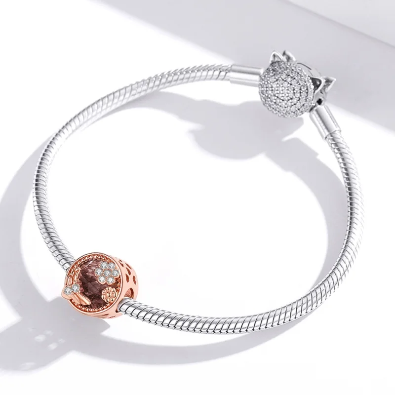 (Bild für) Charm „Geheimer Garten“ im Pandora-Stil aus Roségold - BSC389 - Ansicht 3
