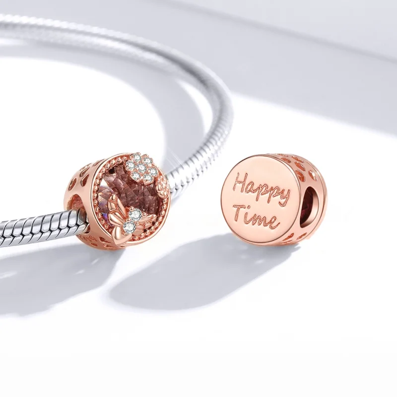 (Bild für) Charm „Geheimer Garten“ im Pandora-Stil aus Roségold - BSC389 - Ansicht 4