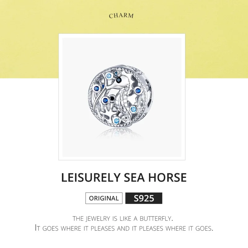 (Bild für) Charm „Gemütliches Seepferdchen“ im Pandora-Stil aus Silber - BSC266 - Ansicht 6