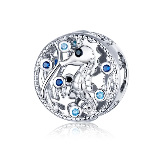(Bild für) Charm „Gemütliches Seepferdchen“ im Pandora-Stil aus Silber - BSC266