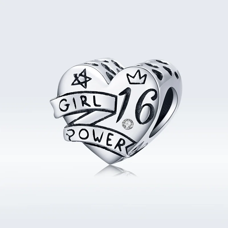 (Bild für) Charm „Girl Power Sweet 16“ im Pandora-Stil aus Silber - SCC1437 - Ansicht 5