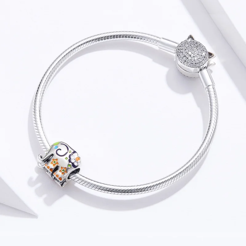 (Bild für) Charm „Glücklicher Elefant“ im Pandora-Stil - BSC095 - Ansicht 2