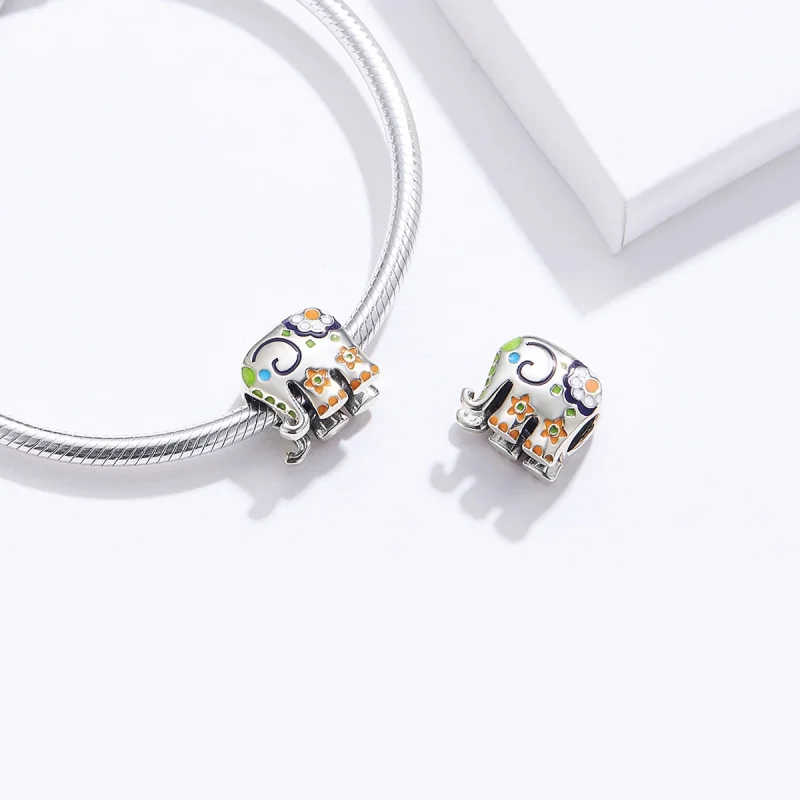 (Bild für) Charm „Glücklicher Elefant“ im Pandora-Stil - BSC095 - Ansicht 4