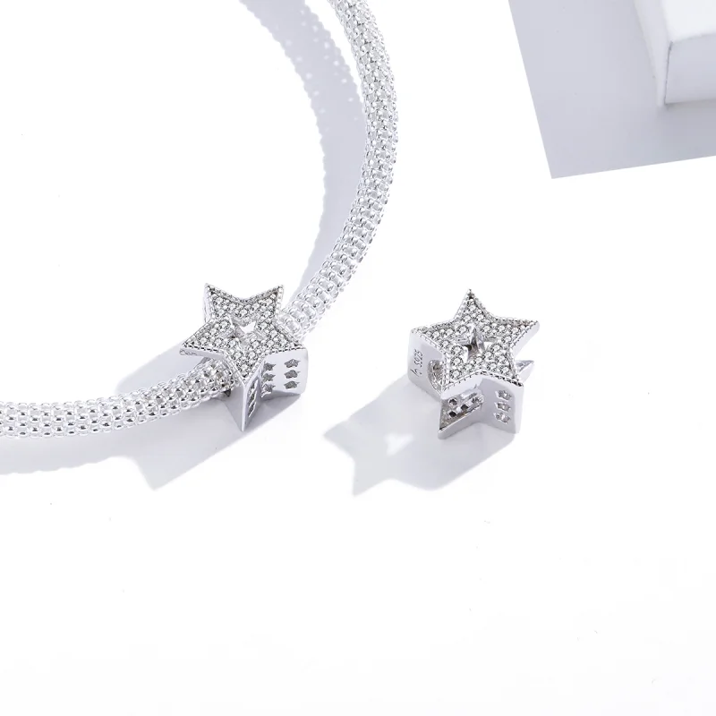 (Bild für) Charm „Glänzender Sternenhimmel“ im Pandora-Stil - BSC210 - Ansicht 3
