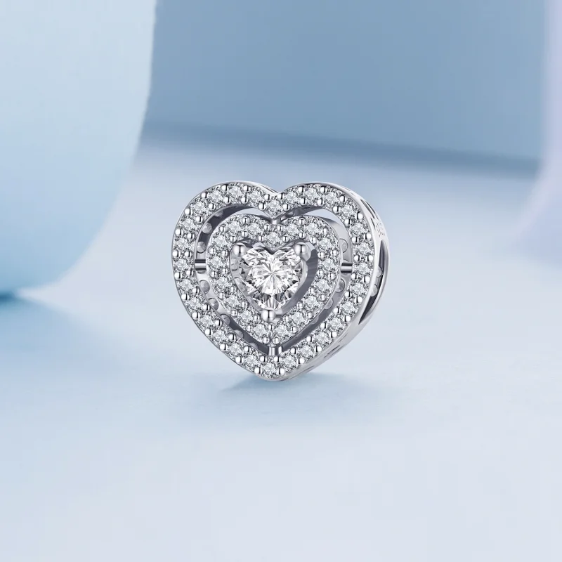 (Bild für) Charm „Glänzendes Herz“ im Pandora-Stil - BSC662 - Ansicht 2