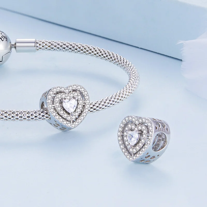 (Bild für) Charm „Glänzendes Herz“ im Pandora-Stil - BSC662 - Ansicht 5
