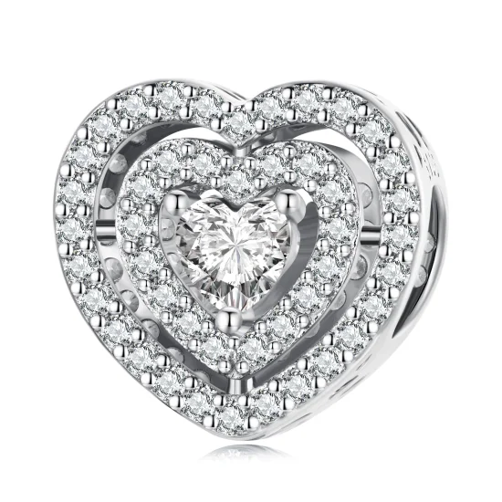 (Bild für) Charm „Glänzendes Herz“ im Pandora-Stil - BSC662