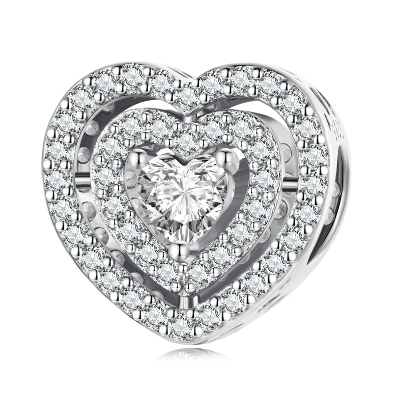 (Bild für) Charm „Glänzendes Herz“ im Pandora-Stil - BSC662
