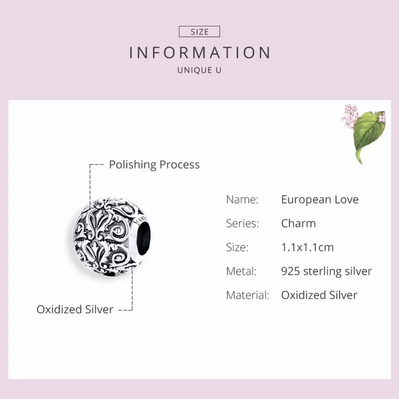 (Bild für) Charm im Pandora-Stil, Silber, königlicher Hofstil - SCC1179 - Ansicht 3