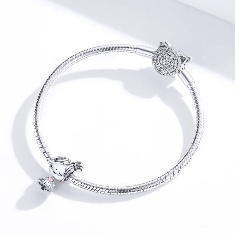 (Bild für) Charm „Its A Girl“ aus Silber im Pandora-Stil - SCC1335 - Ansicht 3