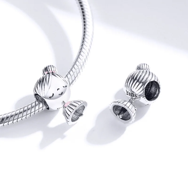 (Bild für) Charm „Its A Girl“ aus Silber im Pandora-Stil - SCC1335 - Ansicht 4