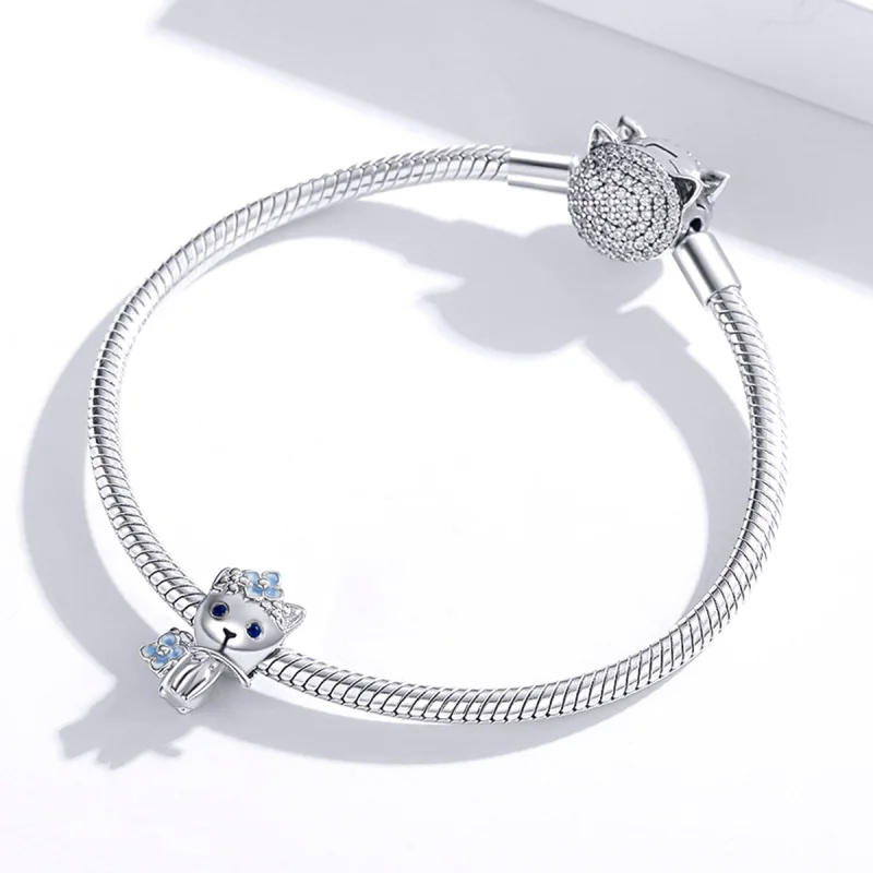 (Bild für) Charm „Katzenelfe“ im Pandora-Stil - BSC394 - Ansicht 3